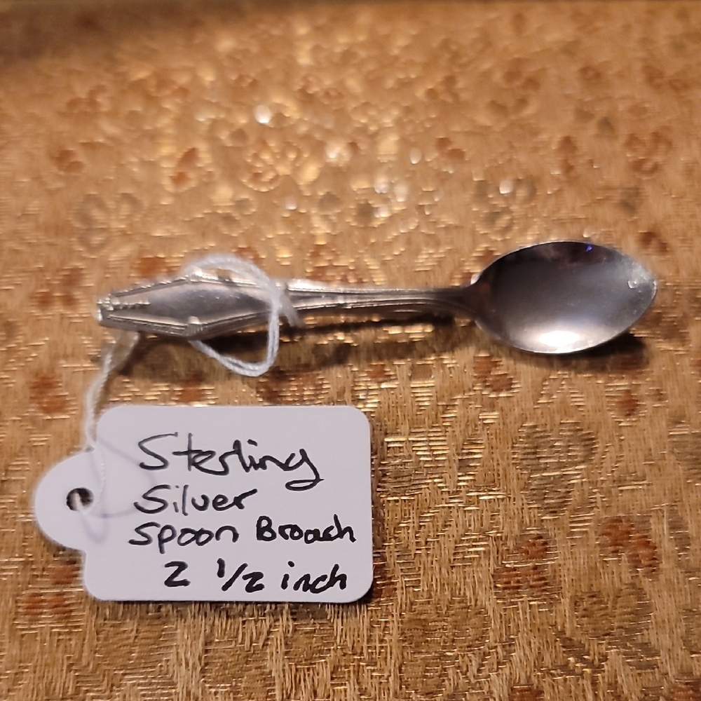 Sterling Silver Vintage Spoon Brooch - 60s/70s Era - 2.5" Long